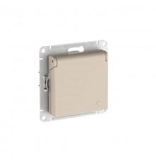 AtlasDesign Песочный Розетка с заземлением со шторками с крышкой, 16А,IP20,механизм, быстрозажимные клеммы  ATN001246S  SE