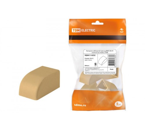 Заглушка кабельной трассы КМЗ 20х10 сосна (4 шт./комп.)  SQ0411-0232  TDM