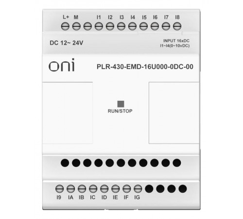 ПЛК 430 Модуль IO 12 DI 4 UI 24В DC  PLR-430-EMD-16U000-0DC-00  ONI