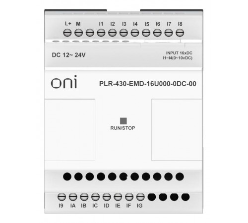 ПЛК 430 Модуль IO 12 DI 4 UI 24В DC  PLR-430-EMD-16U000-0DC-00  ONI