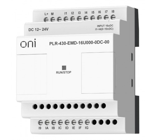 ПЛК 430 Модуль IO 12 DI 4 UI 24В DC  PLR-430-EMD-16U000-0DC-00  ONI