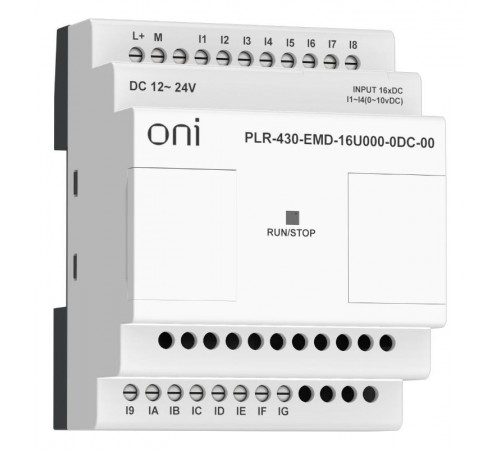 ПЛК 430 Модуль IO 12 DI 4 UI 24В DC  PLR-430-EMD-16U000-0DC-00  ONI