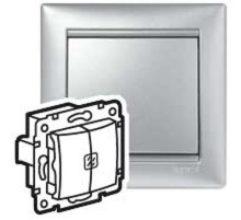 Valena Алюминий Переключатель 2-х клавишный с подсветкой  770212  Legrand