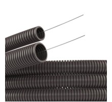 Труба гибкая гофрированная ПА 6 DN29мм ПВ-0 Dвн 28,3мм Dнар 34,5мм, с протяжкой тёмно-серый полиамид  PA612935F0 DKC