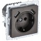 BRITE Розетка с заземлением со шторками 16А с USB A+A 2,1А РЮш10-1-БрТБ темная бронза  BR-R14-16-U21-D21-K45  IEK