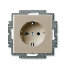 ABB Basic 55 Шампань Розетка с/з 16А 250В, с винтовыми клеммами  2011-0-6146   2CKA002011A6146  ABB