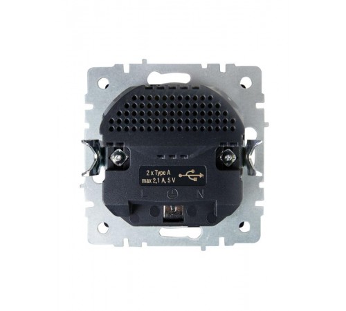 BRITE Розетка с заземлением со шторками 16А с USB A+A 2,1А РЮш10-1-БрТБ темная бронза  BR-R14-16-U21-D21-K45  IEK