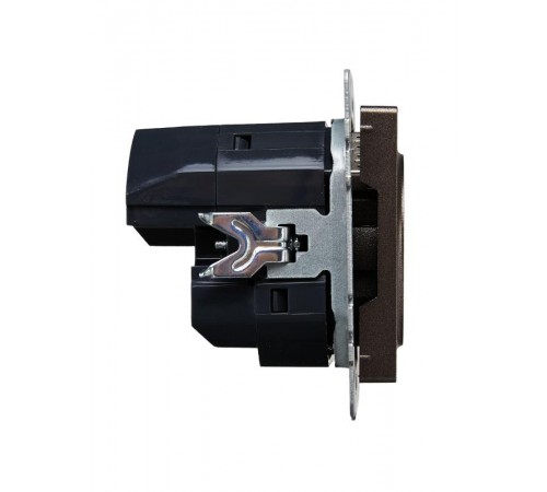 BRITE Розетка с заземлением со шторками 16А с USB A+A 2,1А РЮш10-1-БрТБ темная бронза  BR-R14-16-U21-D21-K45  IEK