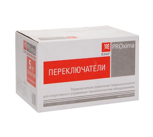 Переключатель ANC-22 3P красный с подсветкой 24В NO+NC EKF PROxima  psw-ans-3p-r-24  EKF