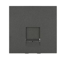 Накладка для розетки телефонной, компьютерной RJ, 45х45 мм (черный бархат) LK45  853208  Ecoplast