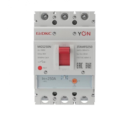Авт. выкл. YON MGS250 3P 200-250A 36kA  MGS250N-3TAMF0250  DKC