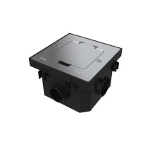 MultiDesk Лючок на 2 модуля IP44 с монтажной коробкой для бетонных полов СЕРЕБРО, тип MDK20  MDK20202SC  SE