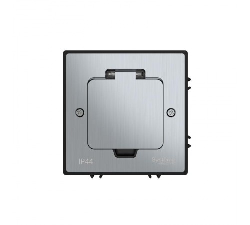 MultiDesk Лючок на 2 модуля IP44 с монтажной коробкой для бетонных полов СЕРЕБРО, тип MDK20  MDK20202SC  SE