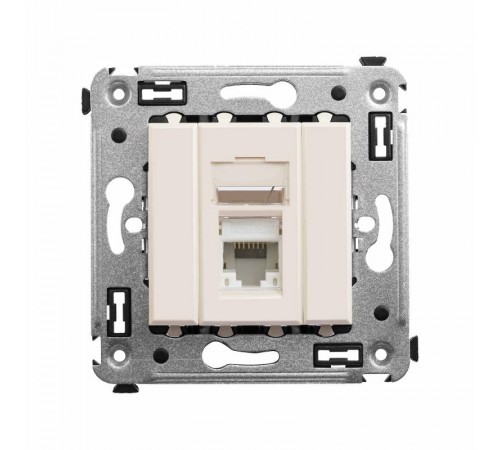 Компьютерная розетка RJ-45 в стену, кат.5e одинарная, "Avanti","Ванильная дымка"  4405463  DKC