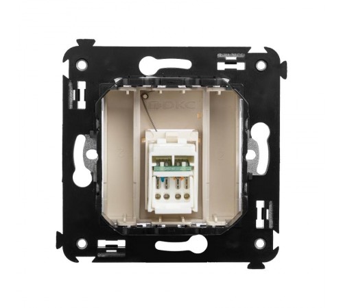 Компьютерная розетка RJ-45 в стену, кат.5e одинарная, "Avanti","Ванильная дымка"  4405463  DKC