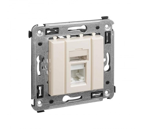 Компьютерная розетка RJ-45 в стену, кат.5e одинарная, "Avanti","Ванильная дымка"  4405463  DKC