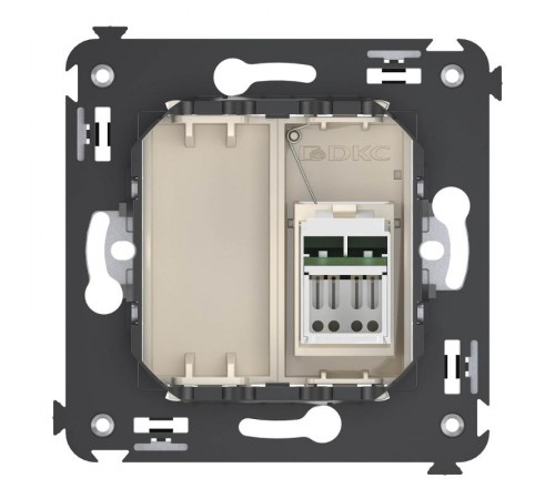 Компьютерная розетка RJ-45 в стену, кат.5e одинарная, "Avanti","Ванильная дымка"  4405463  DKC