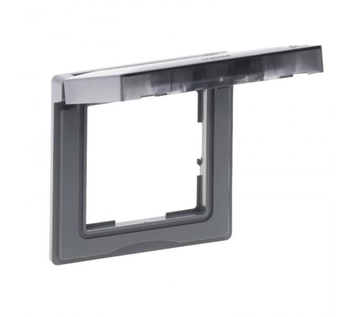 SUNO Рамка влагозащитная IP44,с откидной крышкой,1-постовая Цвет "Алюминий"  721344  Legrand