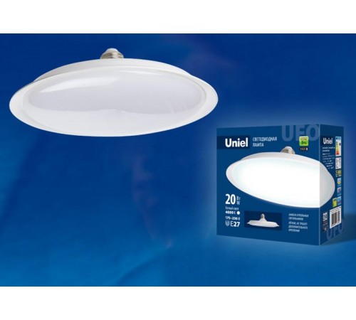 Лампа светодиодная LED-U165-20W/6500K/E27/FR PLU01WH LED мощная. "UFO", мат.. Дневной 4000К  UL-00004572  Uniel