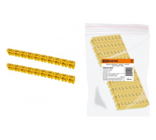 Маркер наборный - символ "L" желтый 6 мм2 (100 шт.)   SQ0534-0057  TDM