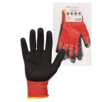 Перчатки полиэфирные "Контакт-Хард", рельефное латексное покрытие, 8, 15 кл., 56-57 г, 1 пара,  SQ1016-0319  TDM