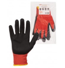 Перчатки полиэфирные "Контакт-Хард", рельефное латексное покрытие, 8, 15 кл., 56-57 г, 1 пара,  SQ1016-0319  TDM