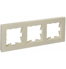 BRITE Рамка 3-ая РУ-3-Бр бежевый рифленый  BR-M32-51-K10  IEK