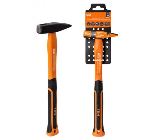 Молоток слесарный, 200 гр, кованый, с усилен. прорезиненной фиберглассовой рукояткой "Алмаз"  SQ1036-0111  TDM