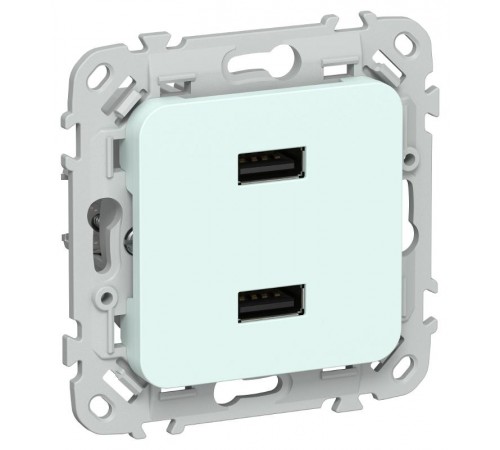 FLITE Розетка USB A+A 2,1А РЮ-2-ФлХЛ холодный лед  FI-U21-D31-K94  IEK