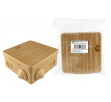 Коробка распределительная о/п 100х100х55мм, крышка, сосна, IP54, 8вх. инд. штрихкод  SQ1401-0713  TDM