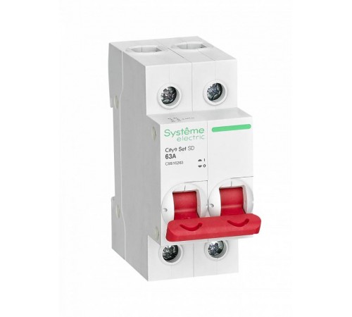 Выключатель нагрузки модульный 2П 63А City9  C9S16263  SE