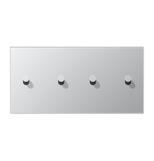 Центральная плата для выключателей, 2 поста (единая плата), для горизонтальной установки, тумблеры 2+2, конус; металл; алюминий; LS1912  AL12-250K0 