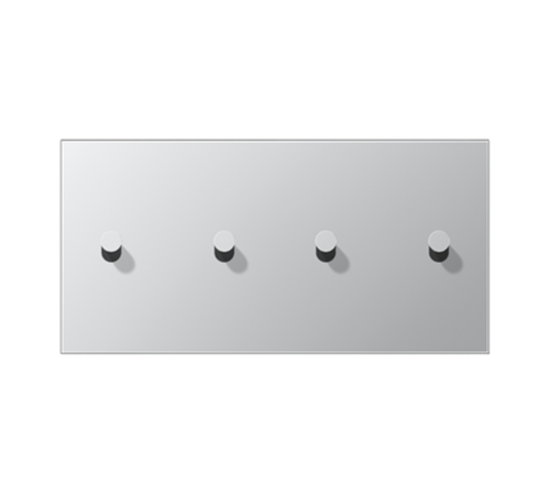 Центральная плата для выключателей, 2 поста (единая плата), для горизонтальной установки, тумблеры 2+2, конус; металл; алюминий; LS1912  AL12-250K0 