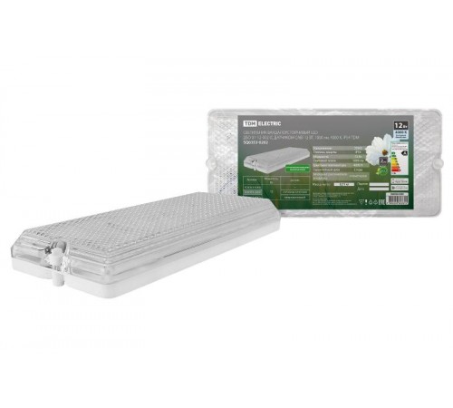 Светильник светодиодный пылевлагозащищенный для ЖКХ вандалоустойчивый ДБО 01-12-002 (с датчиком САВ) 12 Вт, 1000 лм, 4000 К, IP54  SQ03