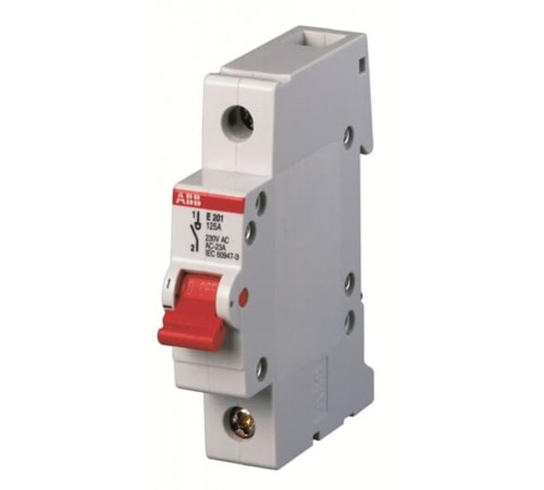 Рубильник 1 пол. E201r 125A рычаг красный  2CDE281001R0125  ABB