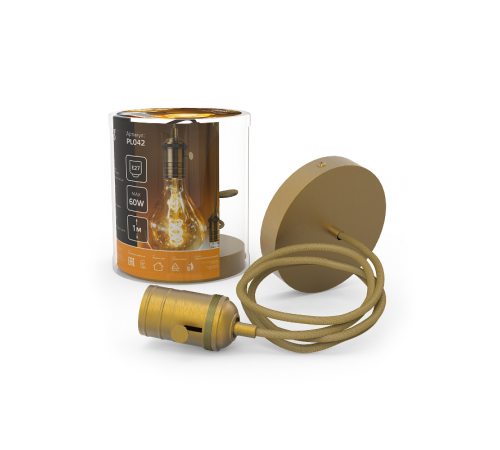 Светильник подвесной шнур под лампу Decor PL042 бронзовый E27, 1 м, 1/40  PL042  Gauss