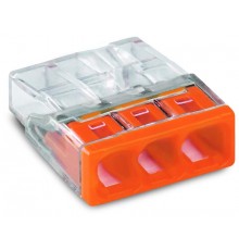 Клемма 3-проводная 0.5-2.5мм2 одножильный оранжевый (уп/100шт)  2273-203  WAGO