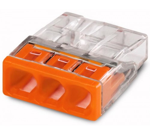 Клемма 3-проводная 0.5-2.5мм2 одножильный оранжевый (уп/100шт)  2273-203  WAGO