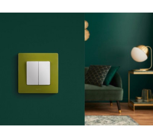 Etika Белый Выключатель 2-х клавишный, 10А, винтовые клеммы  672202  Legrand