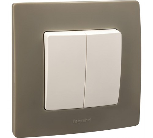 Etika Белый Выключатель 2-х клавишный, 10А, винтовые клеммы  672202  Legrand