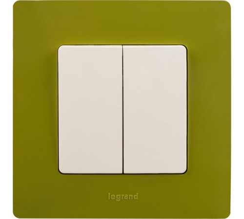 Etika Белый Выключатель 2-х клавишный, 10А, винтовые клеммы  672202  Legrand