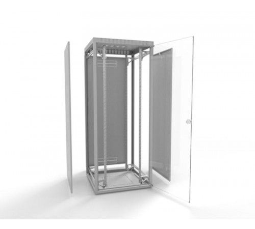 Шкаф напольный WZ-ECOD-42U8010-12AA-01-0000-011 19",ECO-LINE,42U,1988х800х1000мм,стек.пер.дв.,ст.зад.и бок.пан.,сер.(RAL 7035)разобр. 376733  Zpas