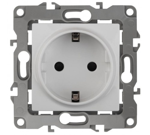 Розетка 12-2101-01 с заземлением, 16АХ-250В,  белый  Б0014675  ЭРА