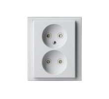 Розетка Double Shuko 16А 230В, без заземления, Impressivo, белый  302UJ-84   2TKA00000432  ABB