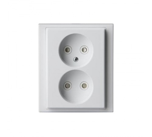 Розетка Double Shuko 16А 230В, без заземления, Impressivo, белый  302UJ-84   2TKA00000432  ABB