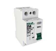 Выключатель дифференциальный (УЗО) УЗО-03 2п 10А 30мА тип AC  14052DEK  DEKraft