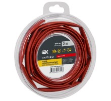 Трубка термоусадочная ТТУ нг-LS 4/2 красная (2м/упак) IEK  UDR12-004-002-002-K04-T  IEK