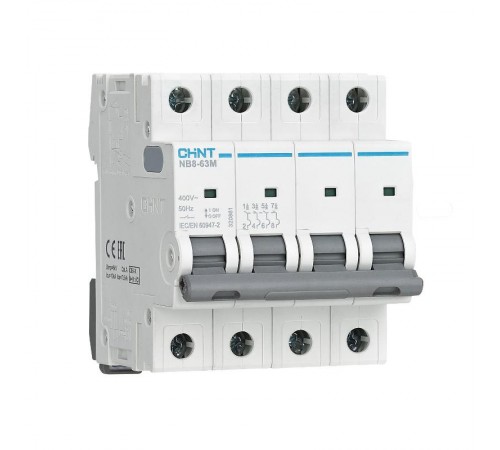 Выключатель автоматический  NB8-63M 4P 10А 10кА х-ка K без тепл. расцеп. (R)  320867  CHINT