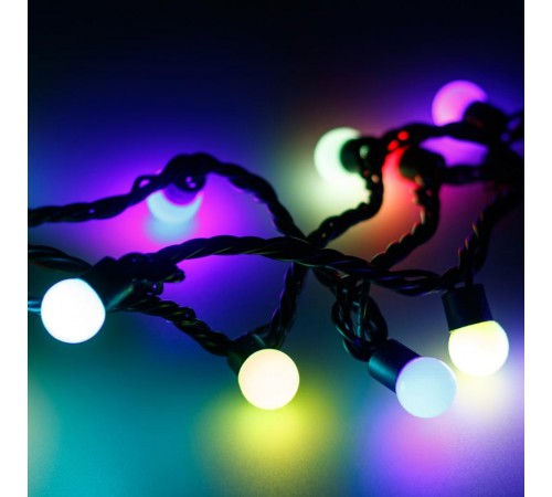 Светодиодная гирлянда ARD-BALL-PRO-D17.5-10000-BLACK-100LED RGB (230V, 7W)  025586  Arlight