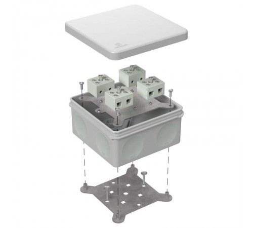 Коробка огнестойкая для о/п двухкомпонентная 60-0300-FR10.0-8 Е15-Е120 RAL7035 100х100х50 (14 шт/кор) серая  60-0300-7035-FR10.0-8  Промрукав